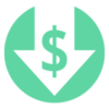 Dollar sign with a down arrow icon